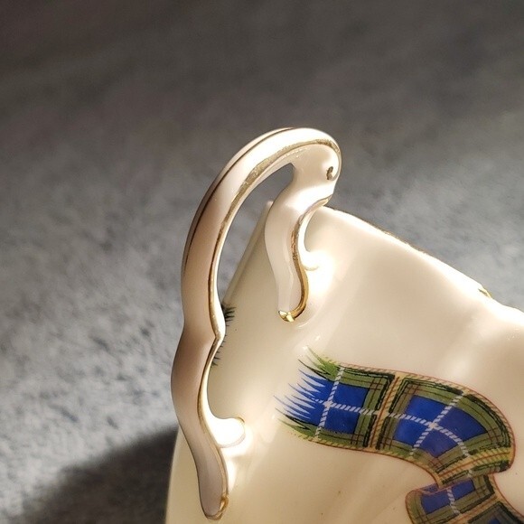 Adderley Tea Cup Nova Scotia Tartan - no saucer VTG Green Blue Tartan Ribbon - Picture 9 of 9